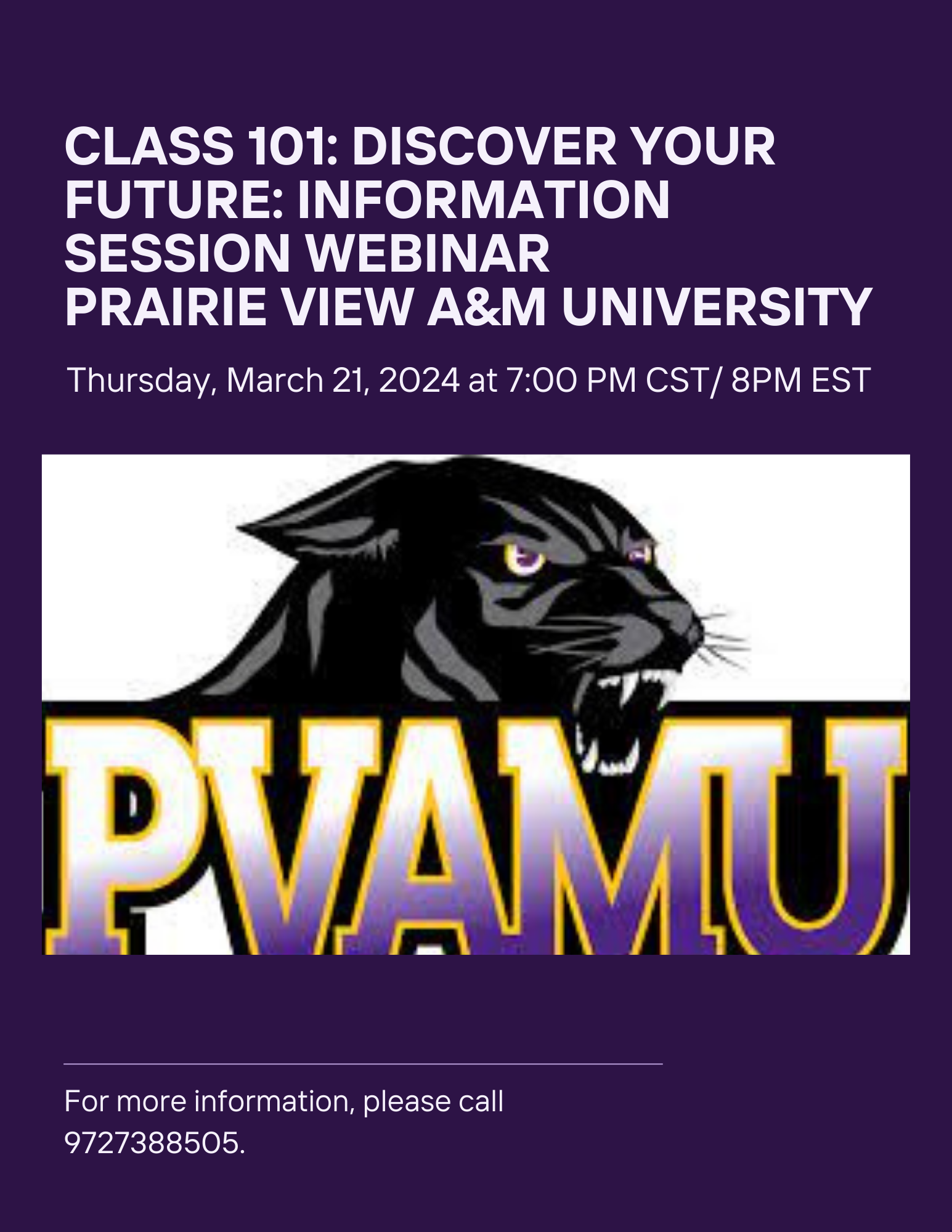 Prairie View A&M University Webinar