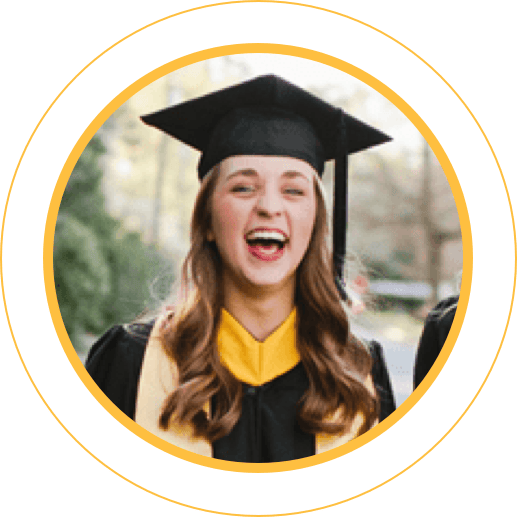 Transitioning to College- laughing female graduate