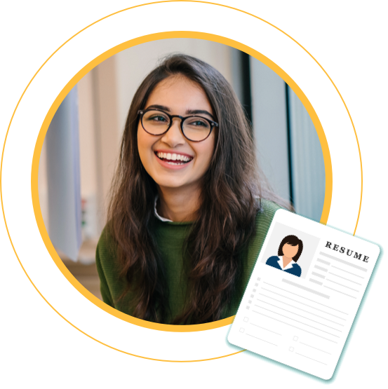 Upgrading the Resume- happy female student